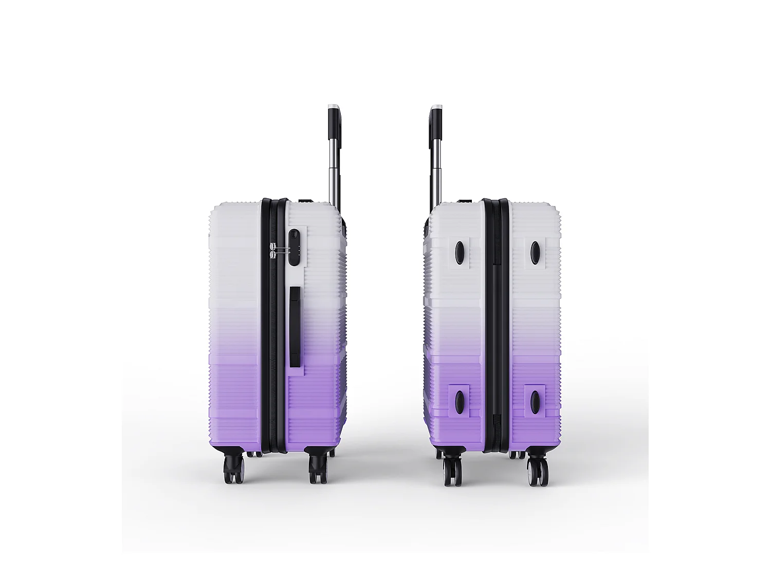 Ensemble de bagages de voyage à motif dégradé violet – 3 tailles (50,8 cm, 61 cm, 71,1 cm) + pèse-bagages portable