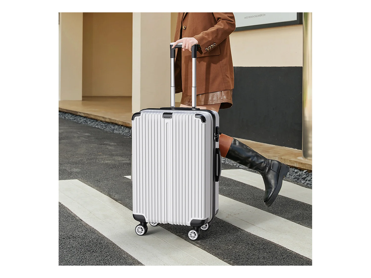 Ensemble de bagages empilables avec roues 360° et poignée rétractable – 3 tailles (M/L/XL) + balance numérique offerte