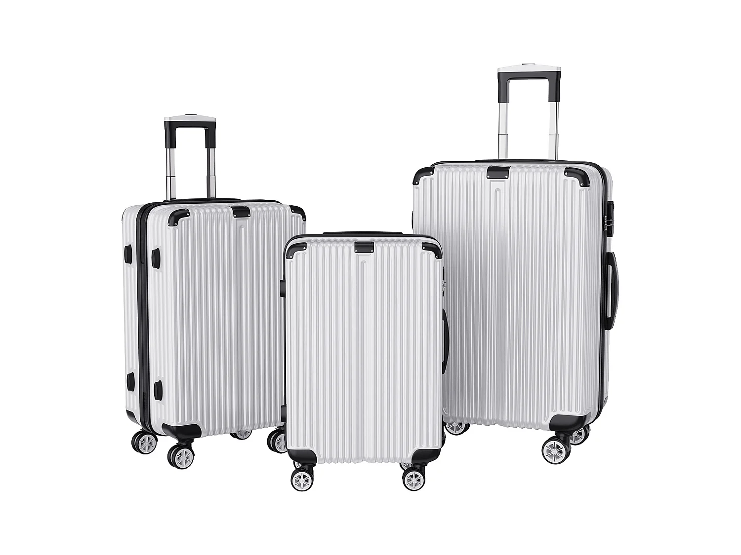 Stapelbare bagageset met 360° wielen en uitschuifbare handgreep – 3 maten (M/L/XL) + gratis digitale weegschaal