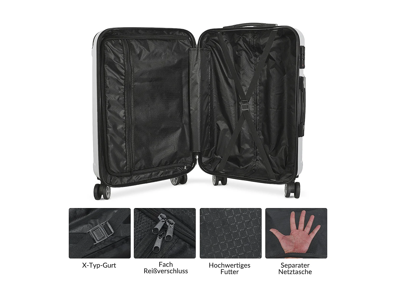 Stapelbare bagageset met 360° wielen en uitschuifbare handgreep – 3 maten (M/L/XL) + gratis digitale weegschaal