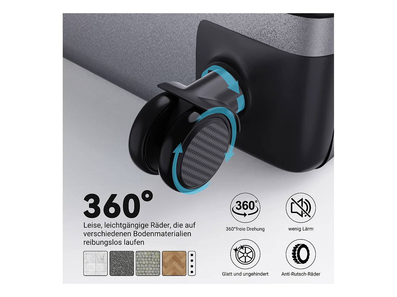 Set di valigie in ABS grigio – 2 pezzi (20"/24") con ruote a 360° e lucchetto TSA