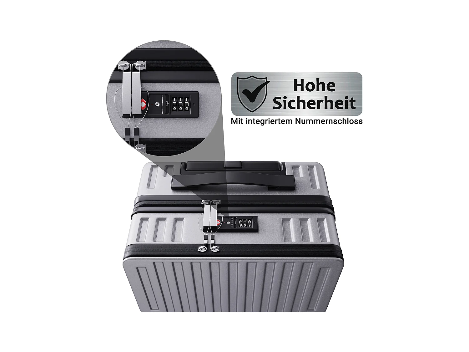 Set di valigie in ABS grigio – 2 pezzi (20"/24") con ruote a 360° e lucchetto TSA