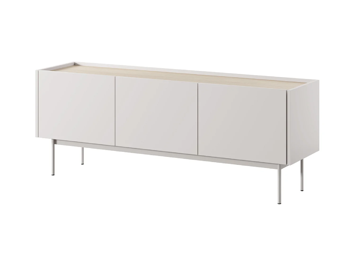 Meuble TV 3 portes en bois lamellé 144x55 cm