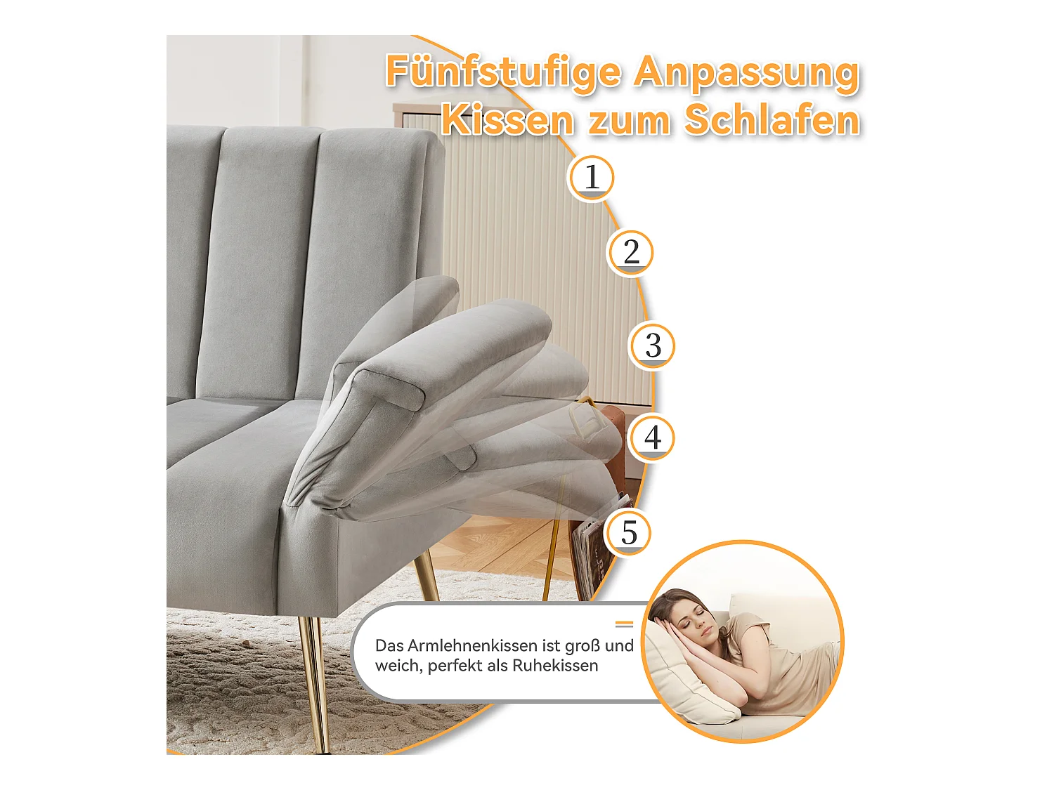 Moderno sofá cama doble de terciopelo, plegable, con patas ajustables y video instructivo. Ideal para salón, dormitorio, habitación de invitados y cine en casa.