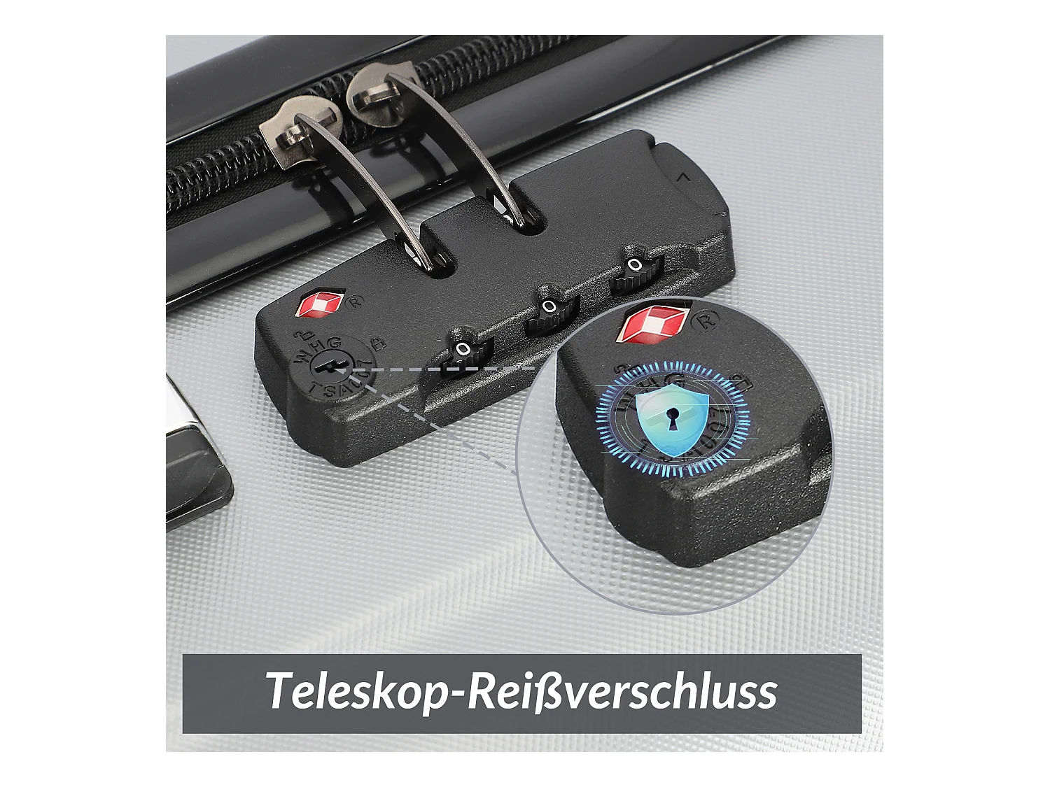 Valise de voyage ABS avec 4 roulettes pivotantes - Lot de 3 tailles