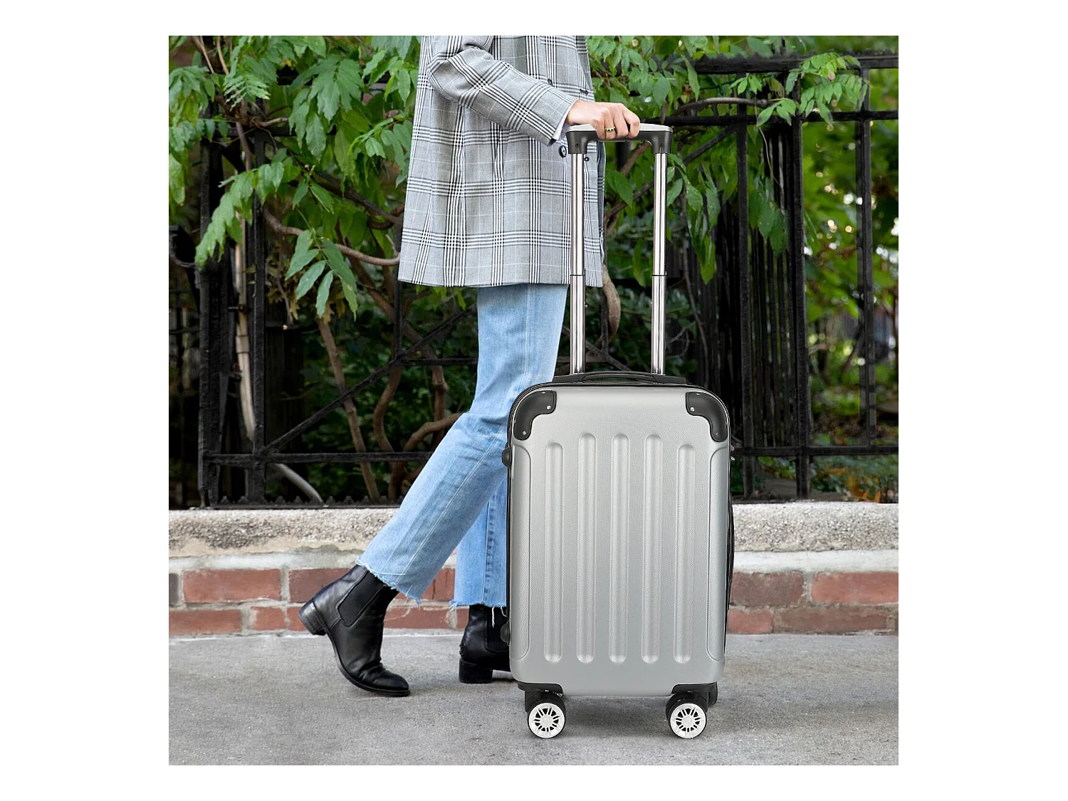 Valise de voyage ABS avec 4 roulettes pivotantes - Lot de 3 tailles