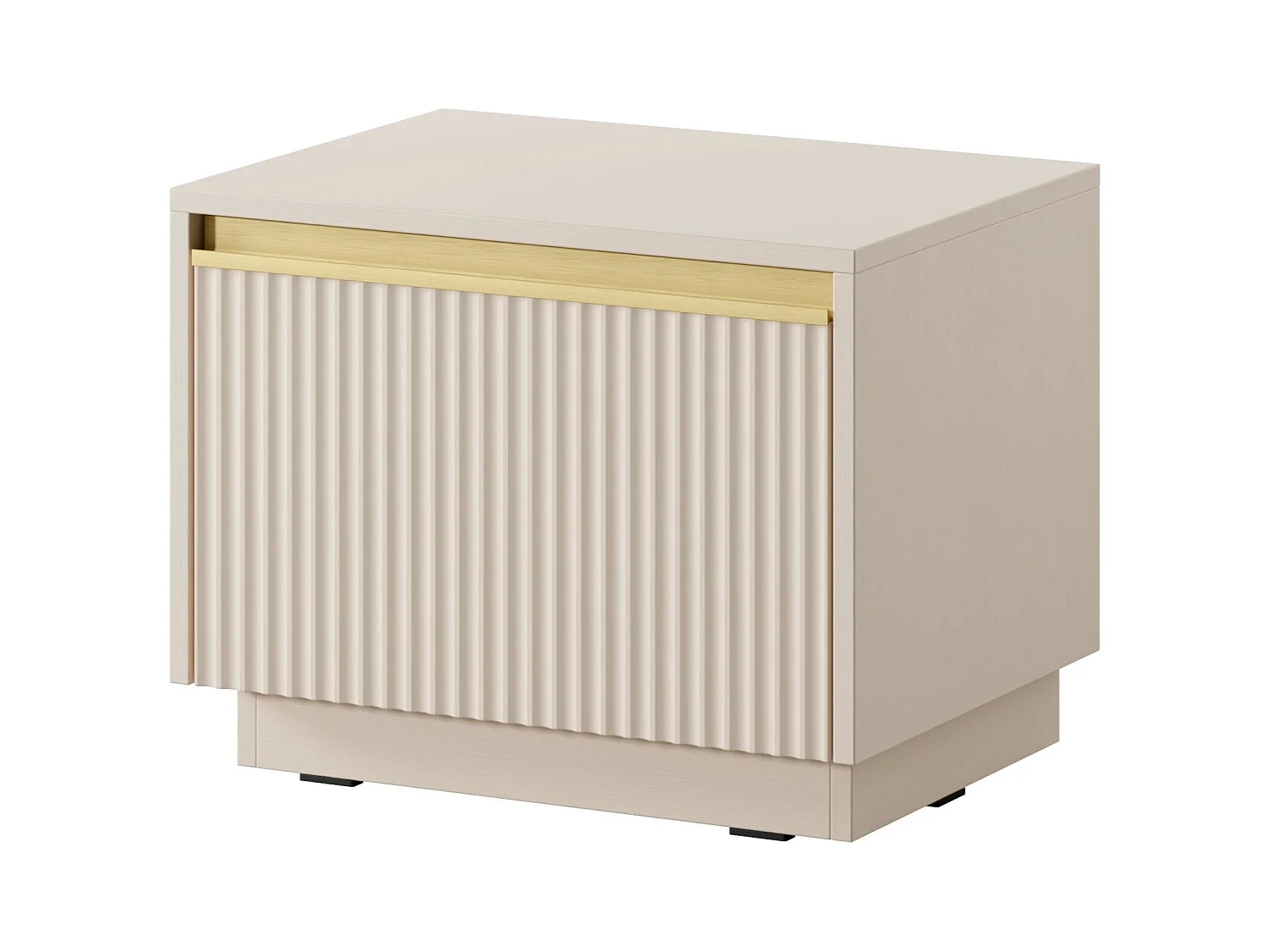 Comodino 1 cassetto in legno laminato cashmere 54x42 cm