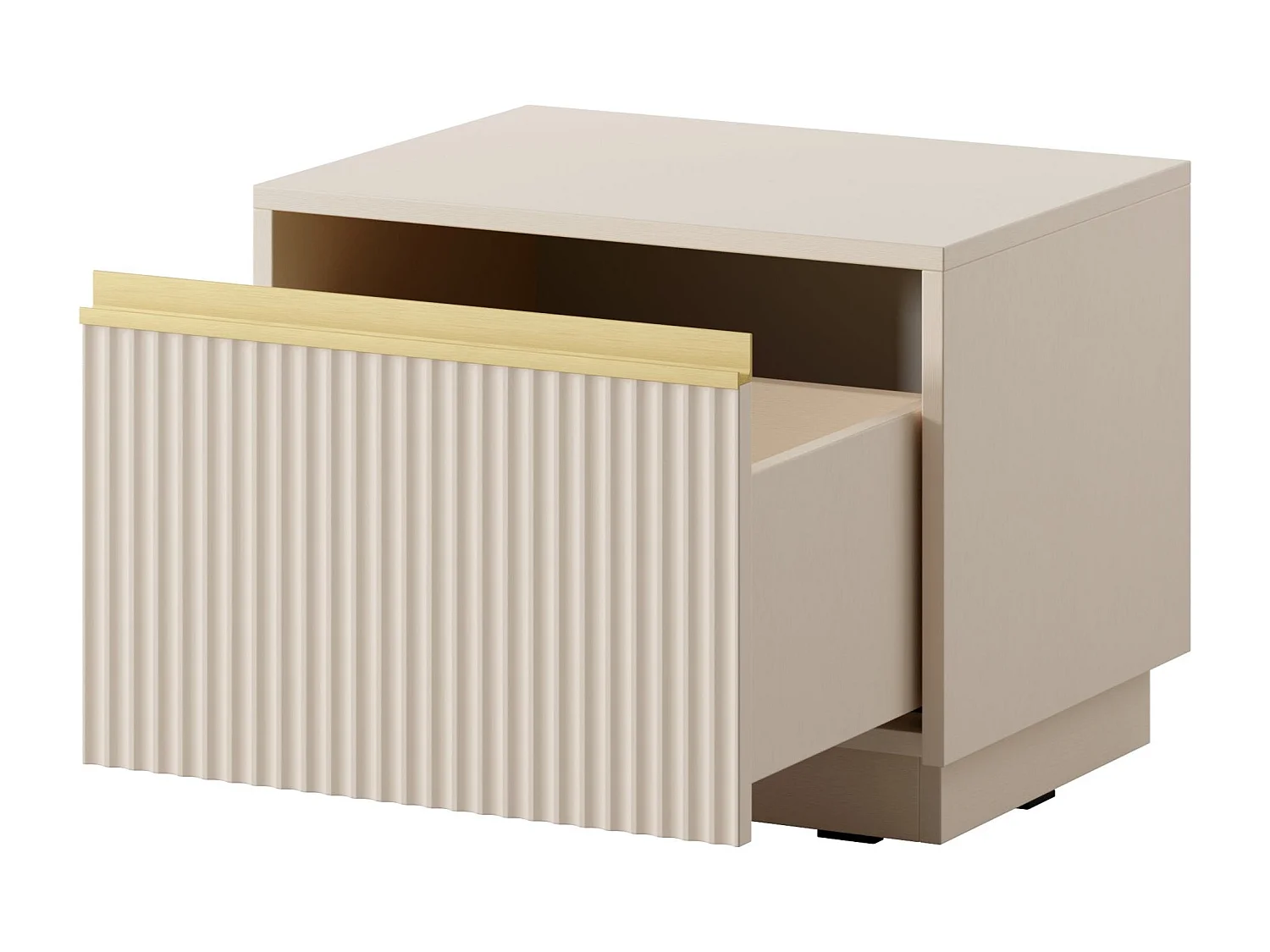 Comodino 1 cassetto in legno laminato cashmere 54x42 cm