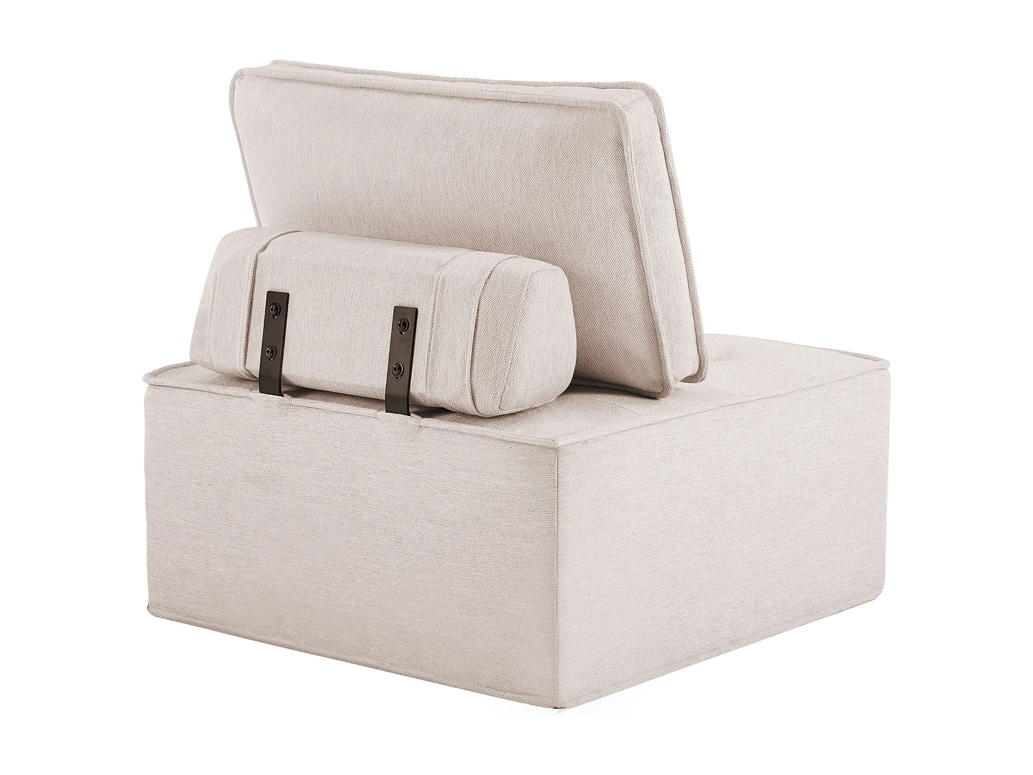 Fauteuil, canapé simple avec housse, pouf pour salon, chambre, chambre d'amis ou chambre d'enfants, petit ensemble de sièges