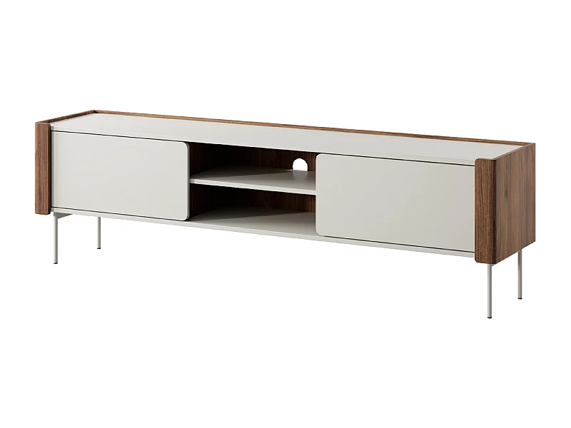 Meubel TV 2 deuren, zwart en kasjmier, 180x52 cm