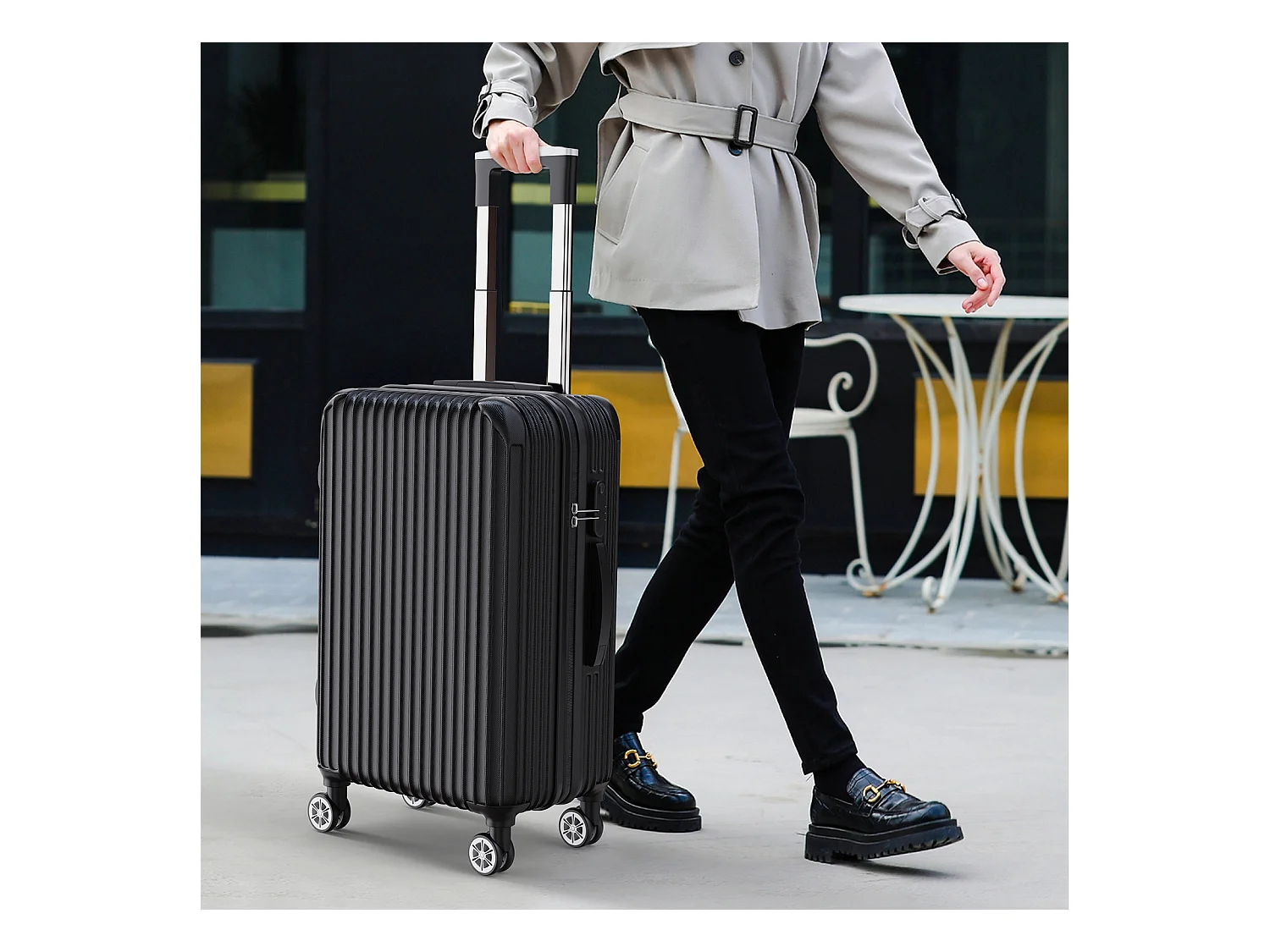 Ensemble de bagages empilables avec roues 360° et poignée rétractable – 3 tailles (M/L/XL) + balance numérique offerte