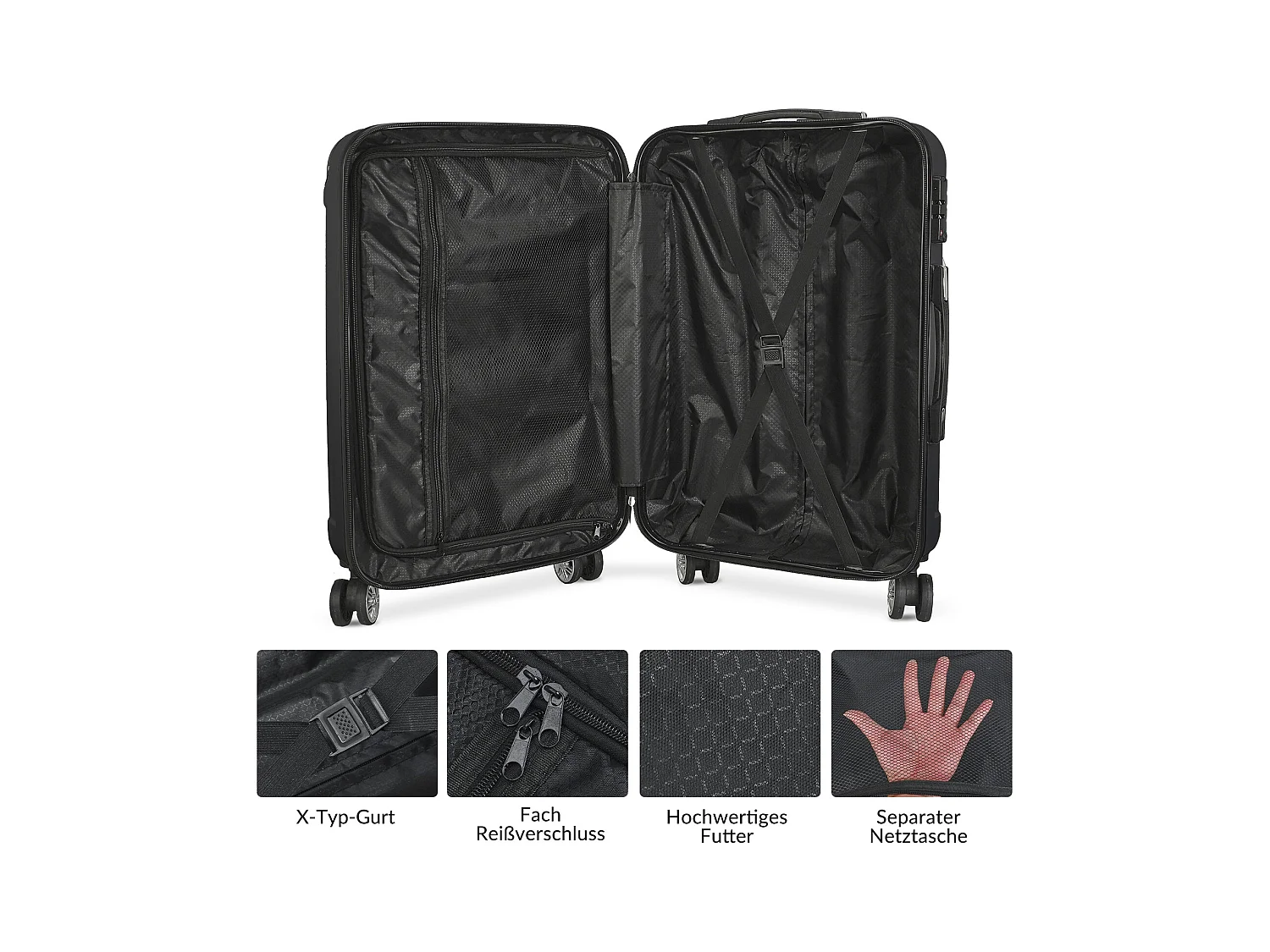 Ensemble de bagages empilables avec roues 360° et poignée rétractable – 3 tailles (M/L/XL) + balance numérique offerte