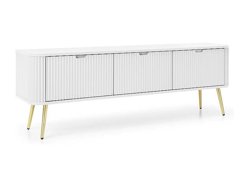 3-türiger TV-Schrank mit goldenen Metallfüßen 168x56 cm