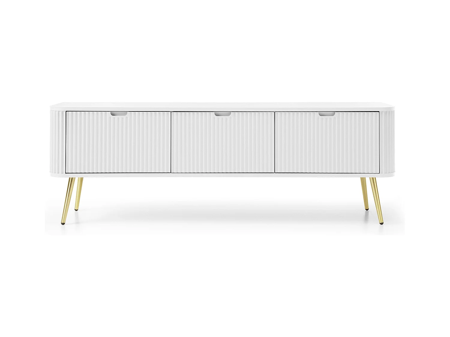 3-türiger TV-Schrank mit goldenen Metallfüßen 168x56 cm