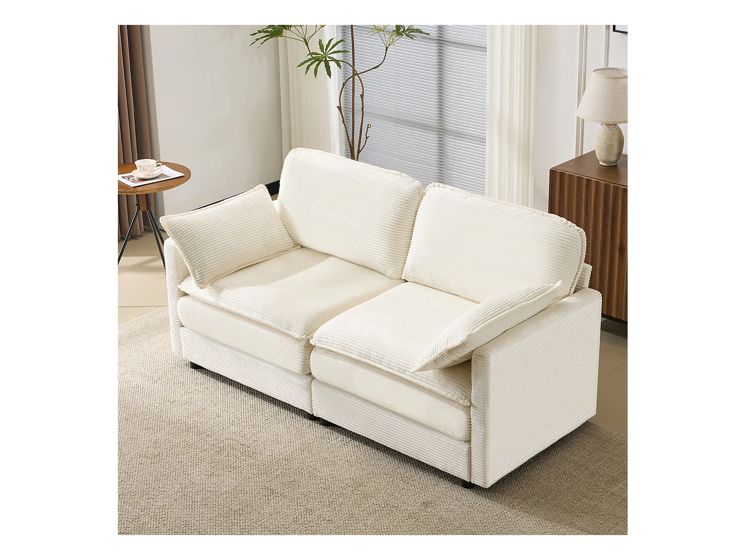 Modernes 2-Sitzer Sofa, minimalistisches Design, bequem und geräumig, für Wohnzimmer und Schlafzimmer