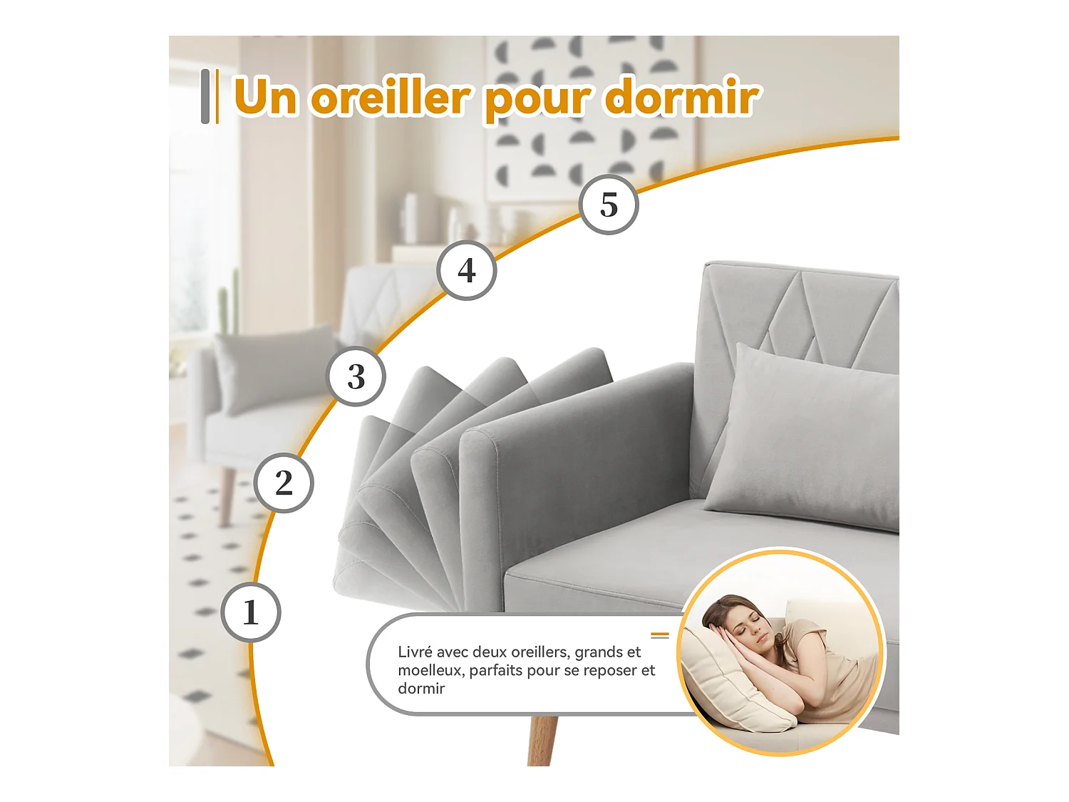 Canapé-lit deux places en velours, pliable et compact. Idéal comme lit d'appoint pour les petits espaces, salons, chambres ou home cinéma.