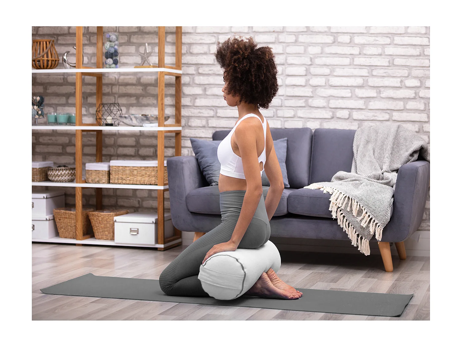 Tapis De Fitness 173x61x0.4cm Gris