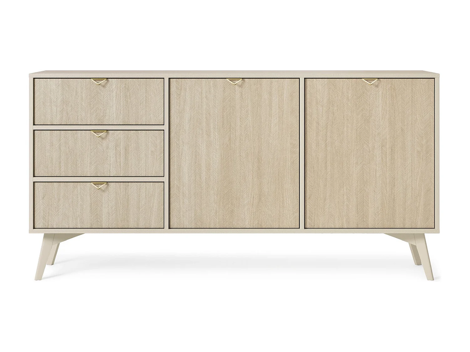 Madia 2 ante e 3 cassetti in legno laminato 158x80 cm