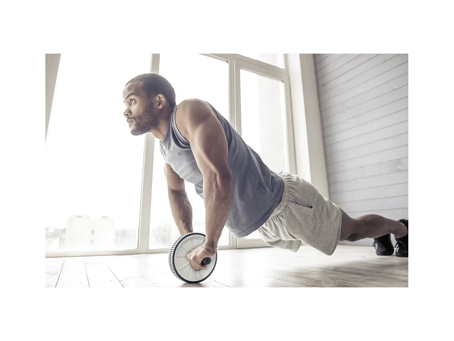 Roue A Abdominaux Blanc, Noir