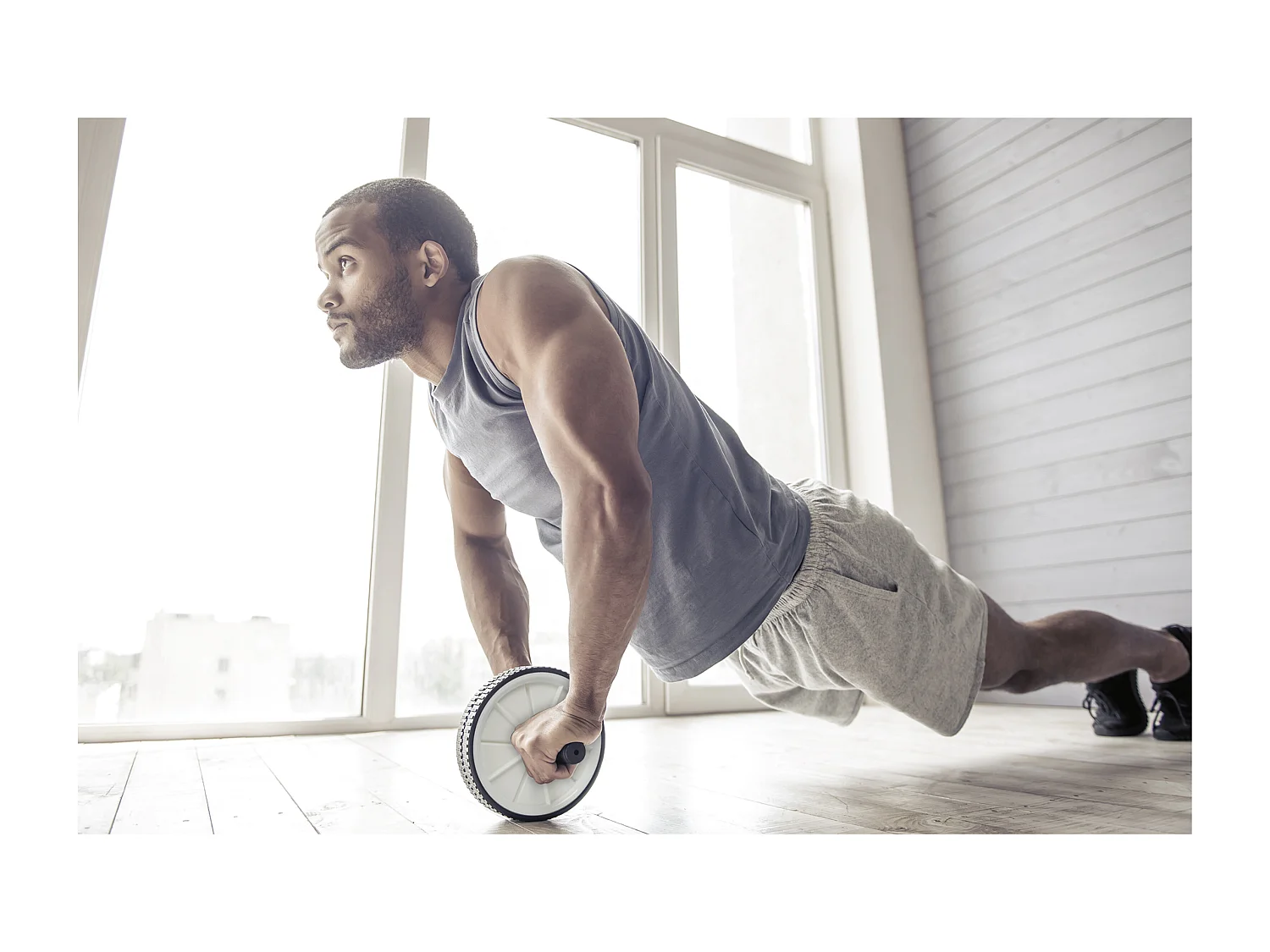 Roue A Abdominaux Blanc, Noir