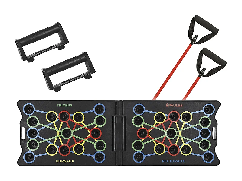 Planche De Musculation 17 En 1 Avec Elastique Multicolore