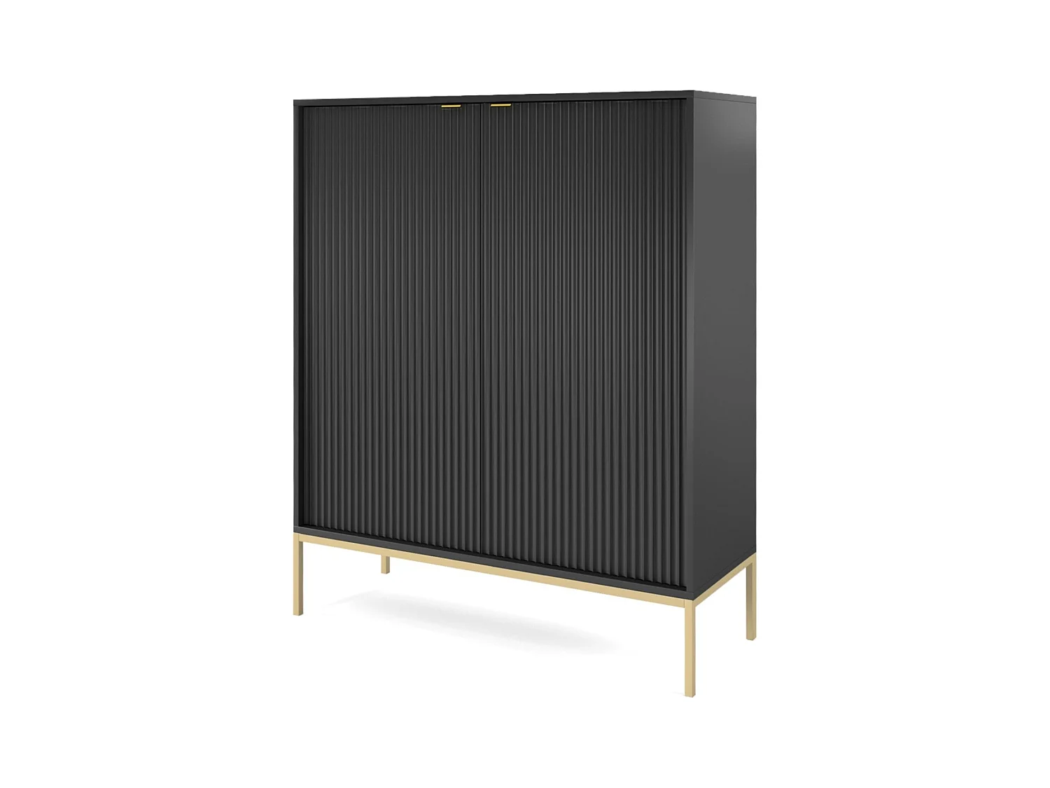 Buffet 2 portes avec pieds en métal doré 104x125 cm