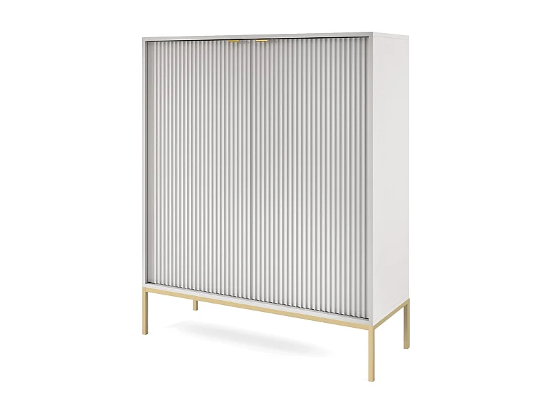 2-deurs buffet met gouden metalen bladen 104x125 cm