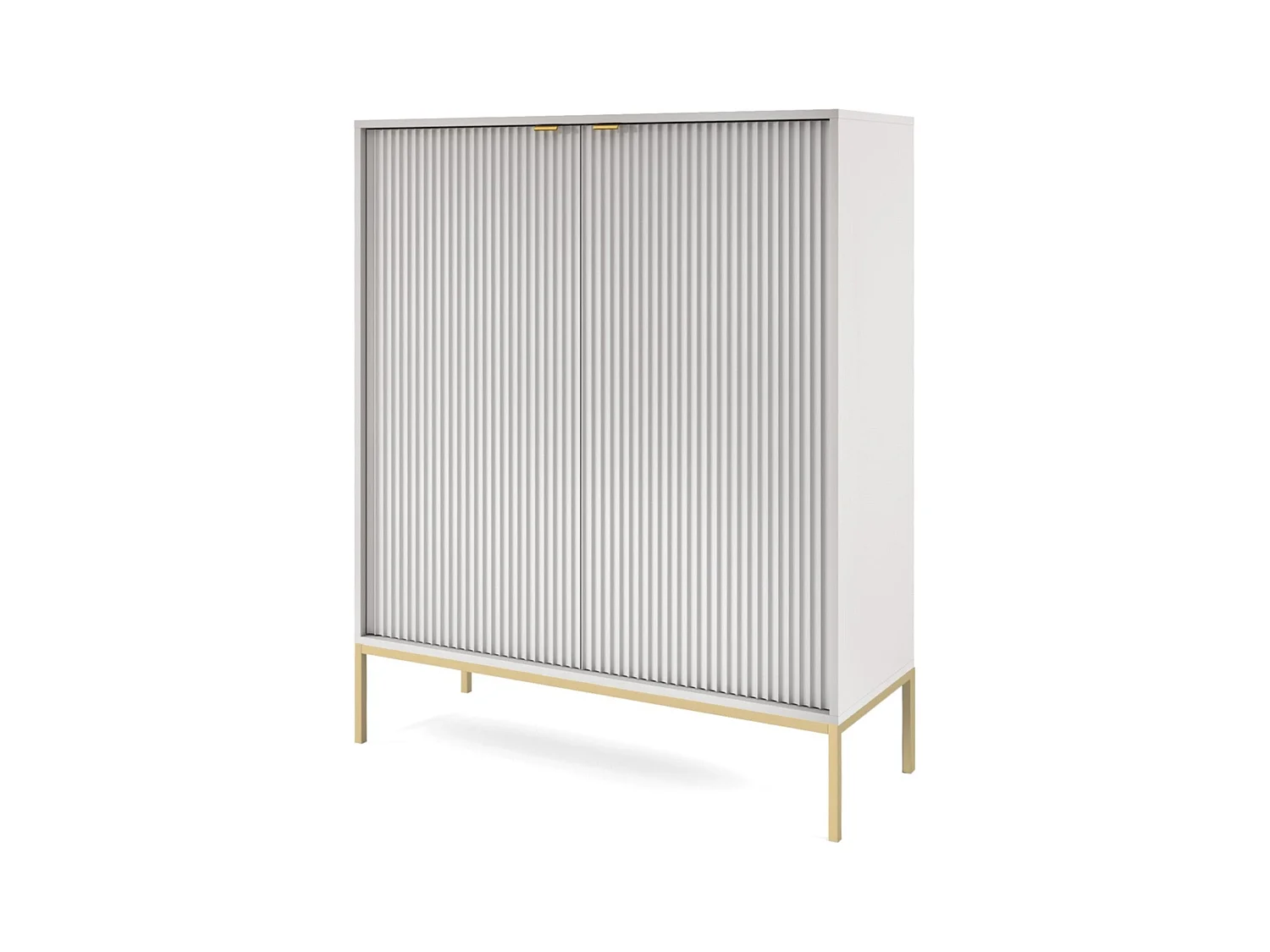 Buffet 2 portes avec pieds en métal doré 104x125 cm