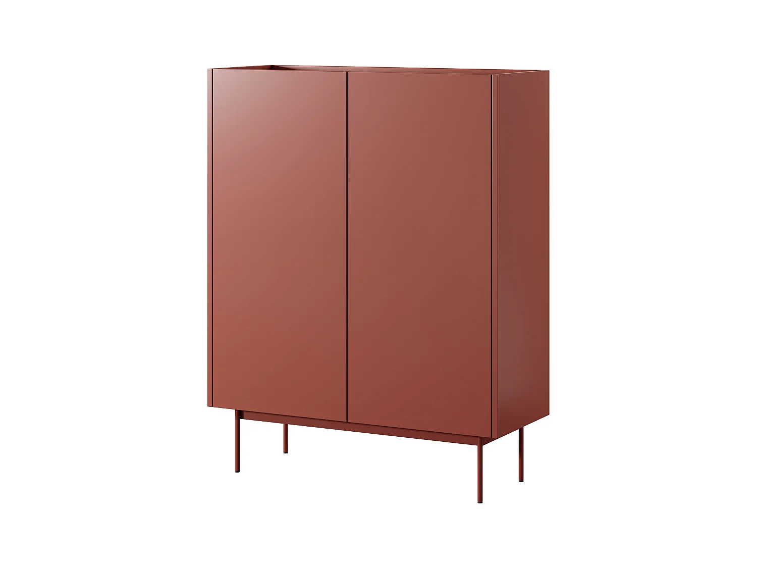 Buffet 2 deuren en houten lamellen 97x122 cm