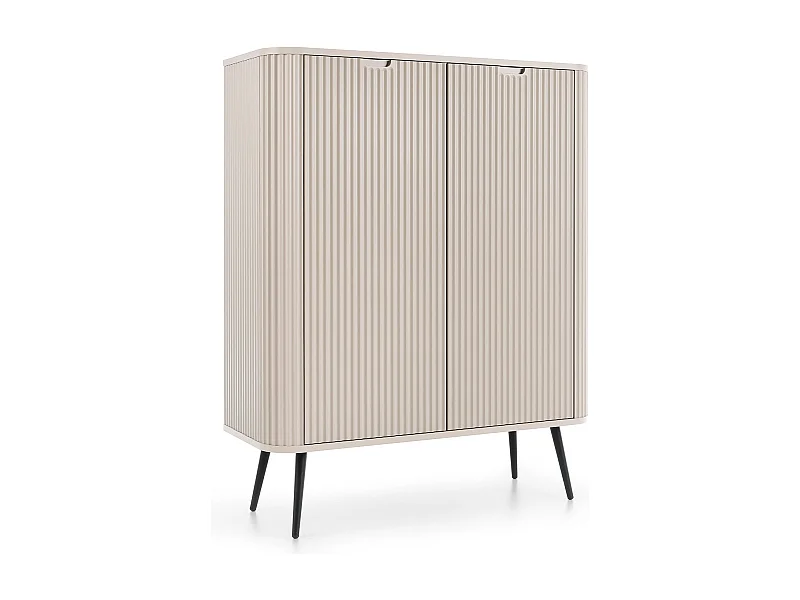 2-deurs buffet met zwart metalen plaat 129x103 cm