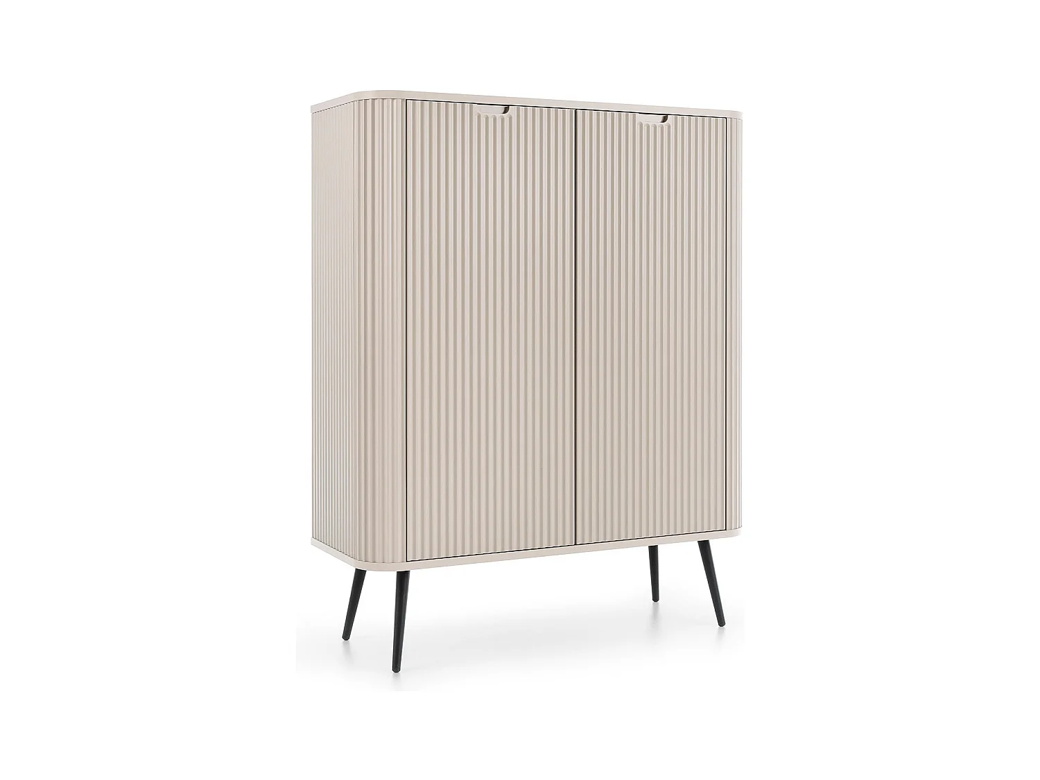 Buffet 2 portes avec piètement en métal noir 129x103 cm