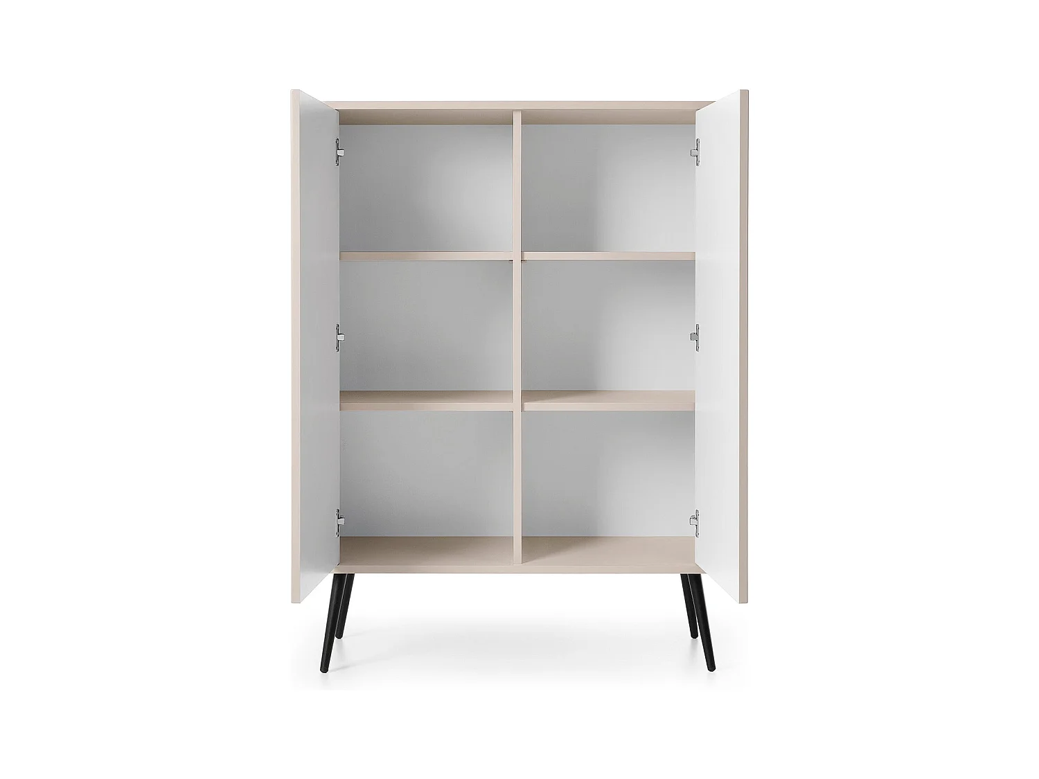 Buffet 2 portes avec piètement en métal noir 129x103 cm