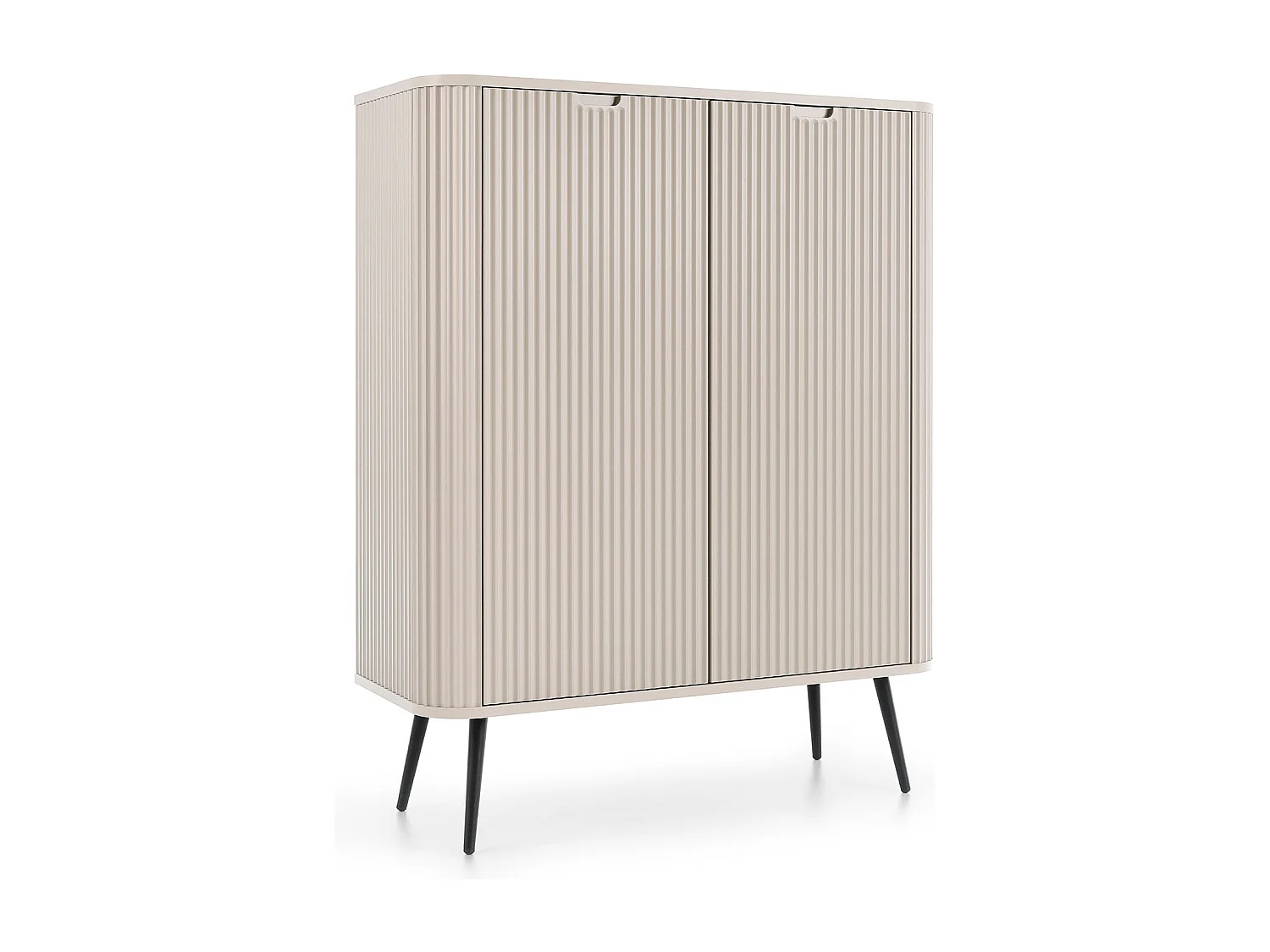 Buffet 2 portes avec piètement en métal noir 129x103 cm