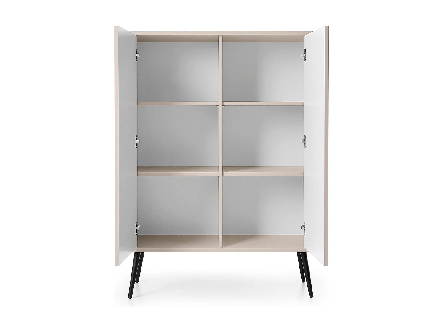 Buffet 2 portes avec piètement en métal noir 129x103 cm