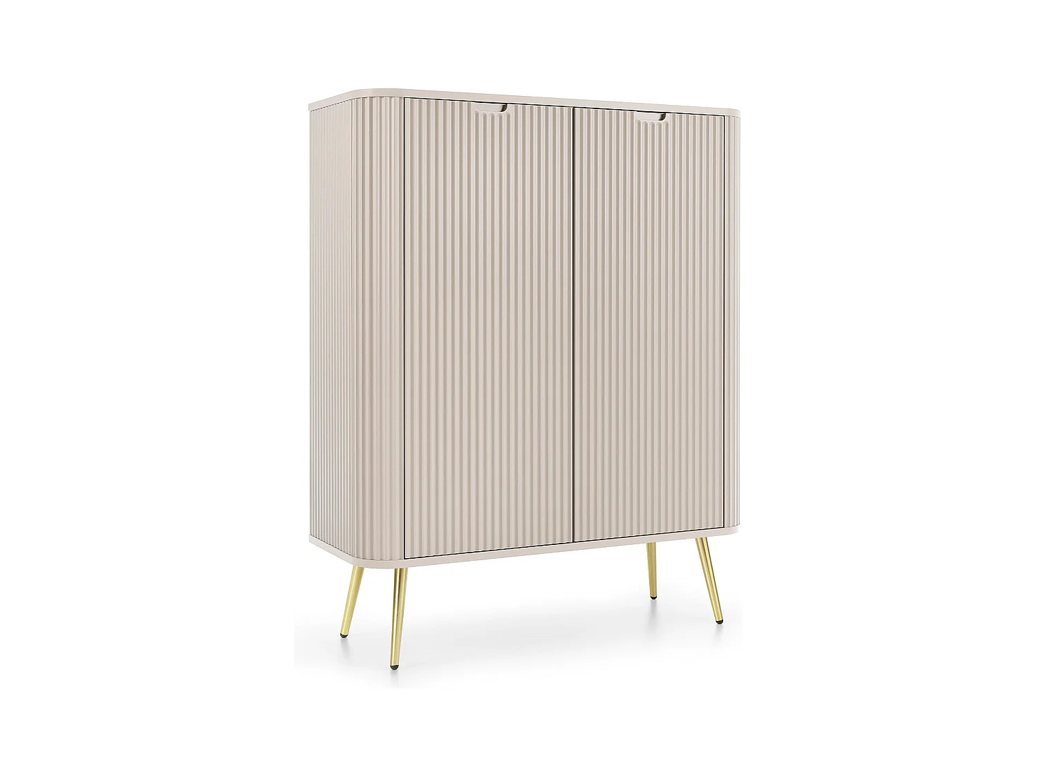 Buffet 2 portes avec pied en métal doré 129x103 cm