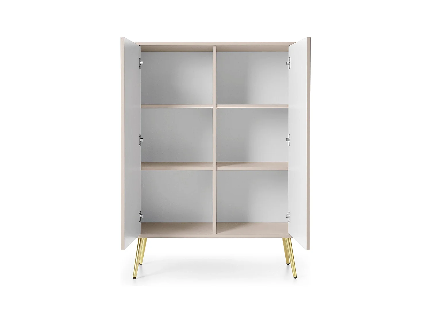 Buffet 2 portes avec pied en métal doré 129x103 cm