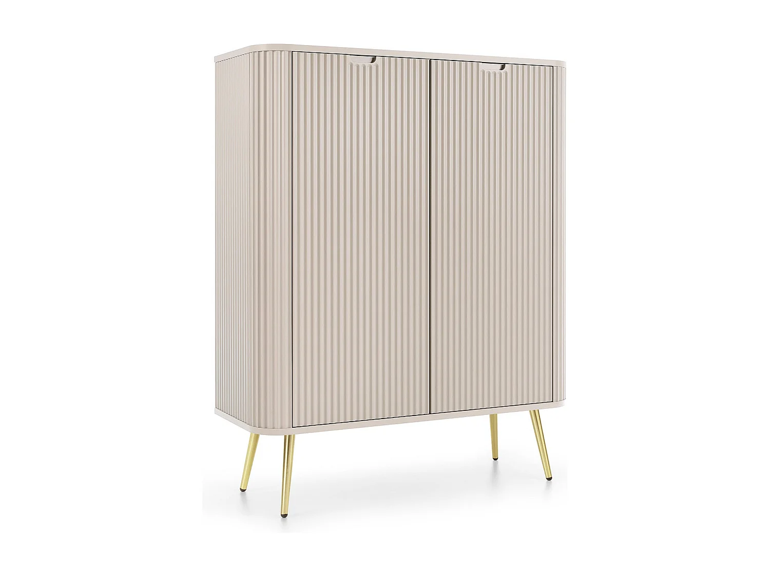 Buffet 2 portes avec pied en métal doré 129x103 cm