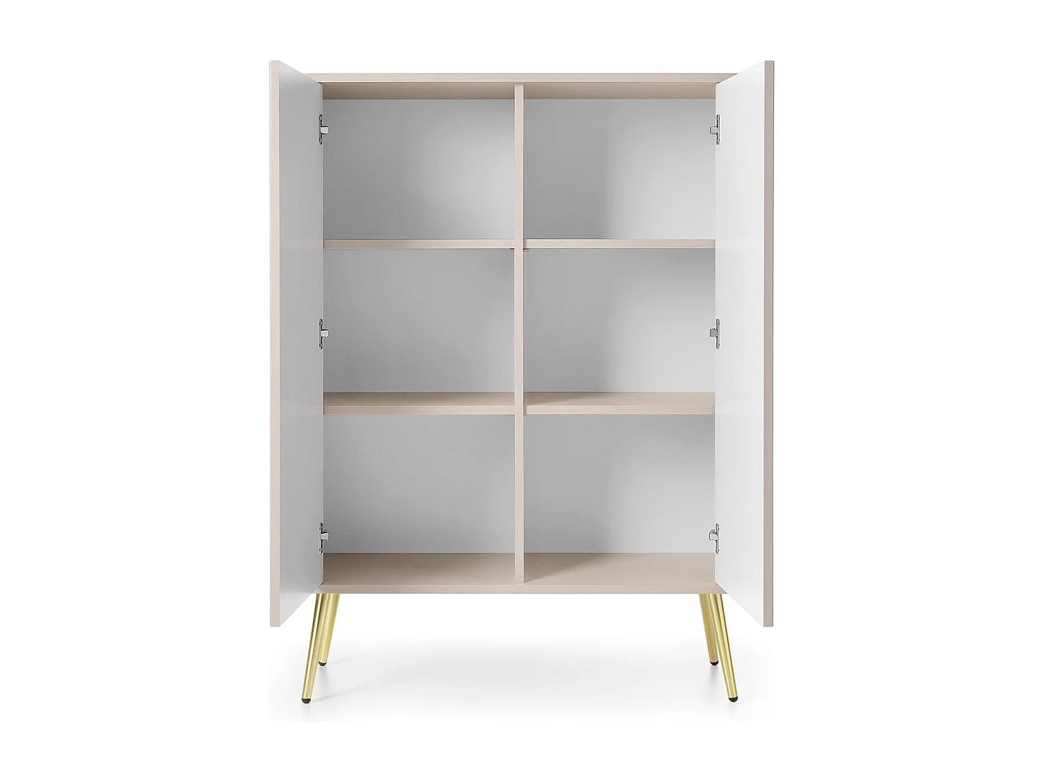 Buffet 2 portes avec pied en métal doré 129x103 cm