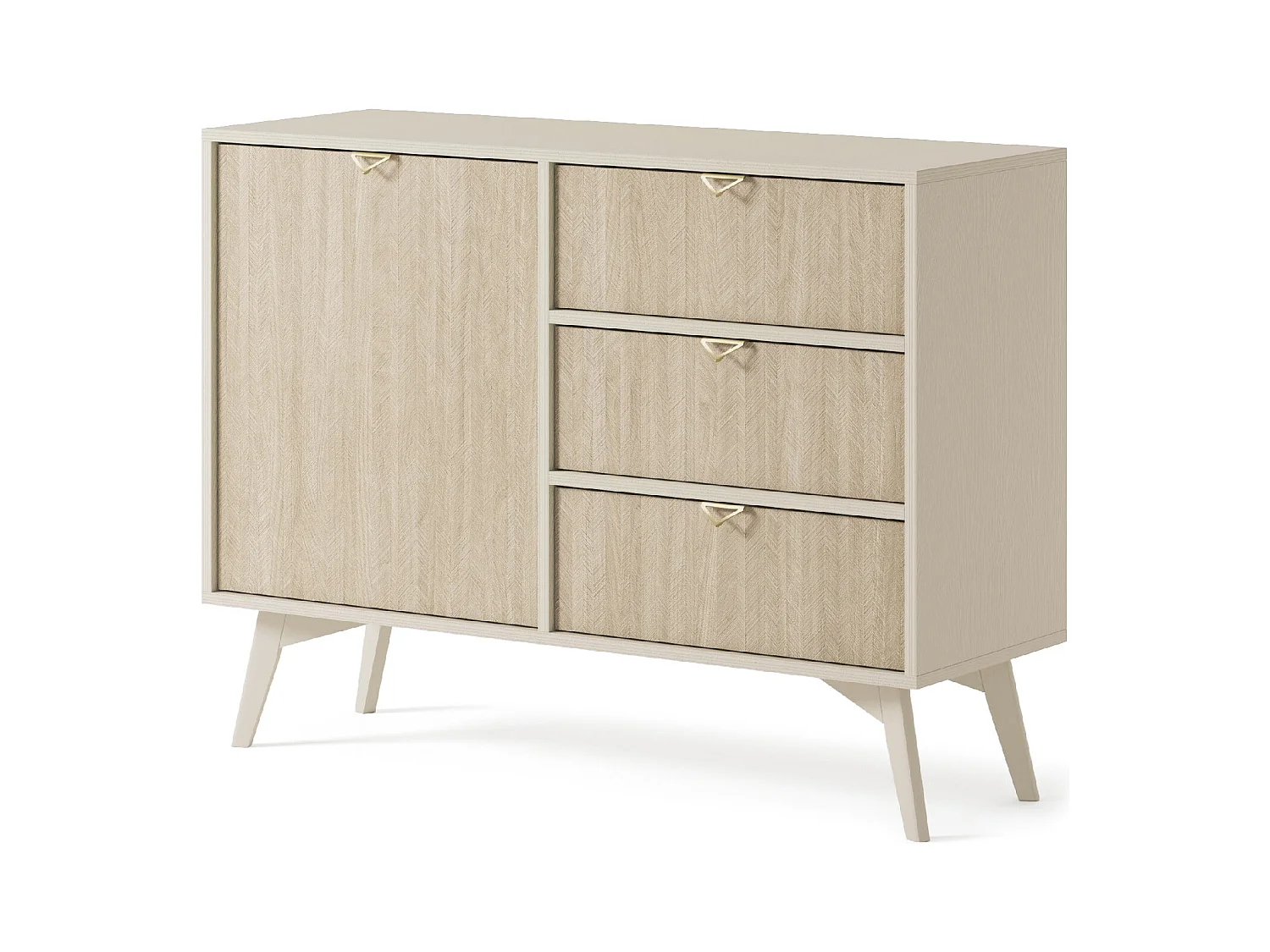 Buffet 1 porte et 3 tiroirs en bois lamellé 106x80 cm