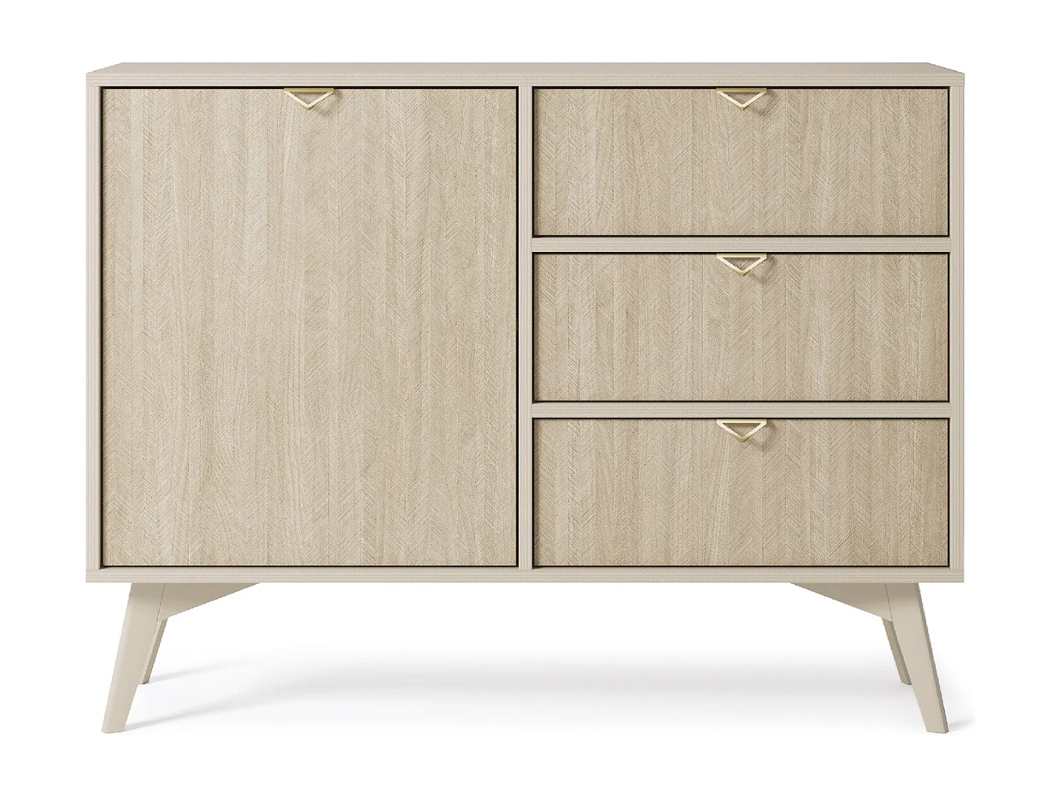 Buffet 1 porte et 3 tiroirs en bois lamellé 106x80 cm