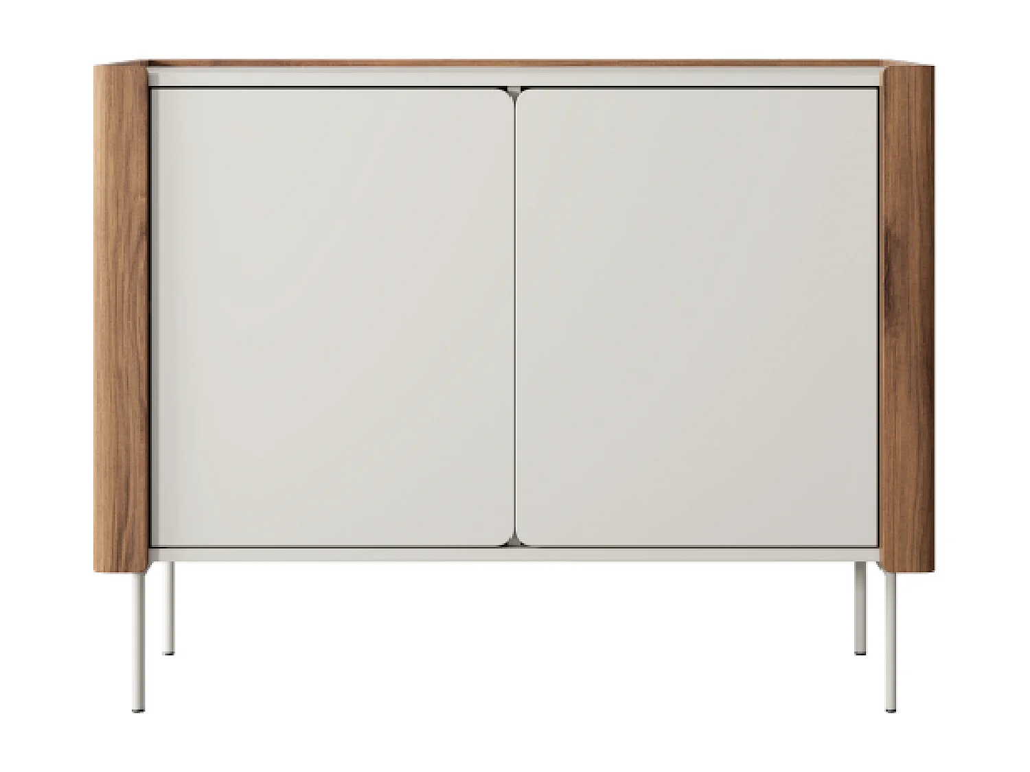 2-türiges Sideboard aus Walnuss- und Kaschmirlaminatholz 105x82 cm