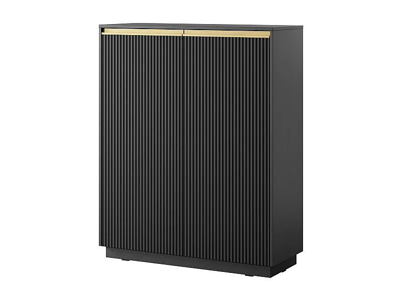 Aparador 2 portas em madeira laminada preta 104x127 cm