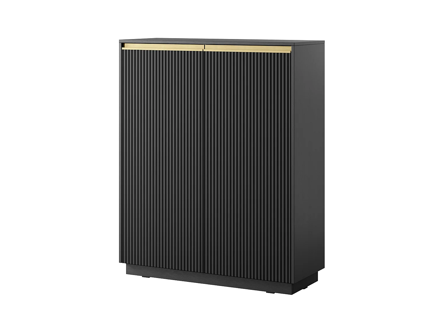 Buffet 2 portes en bois stratifié noir 104x127 cm