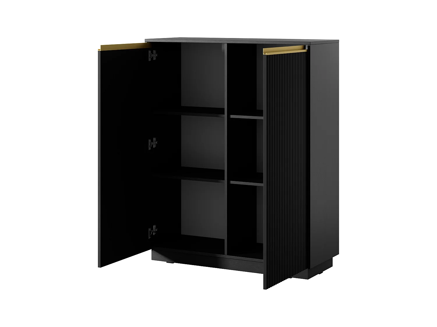 Buffet 2 portes en bois stratifié noir 104x127 cm