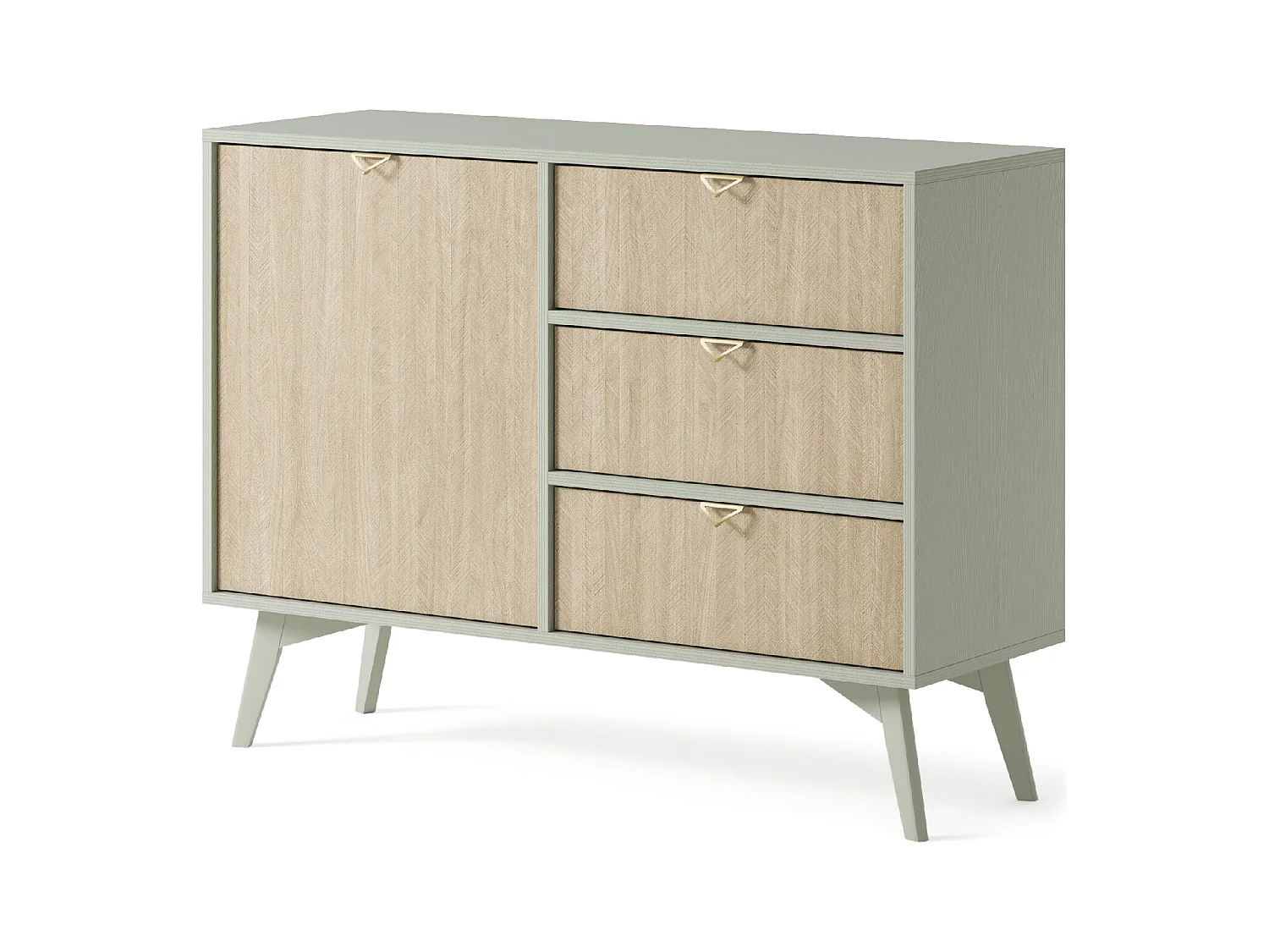 Buffet 1 porte et 3 tiroirs en bois lamellé 106x80 cm