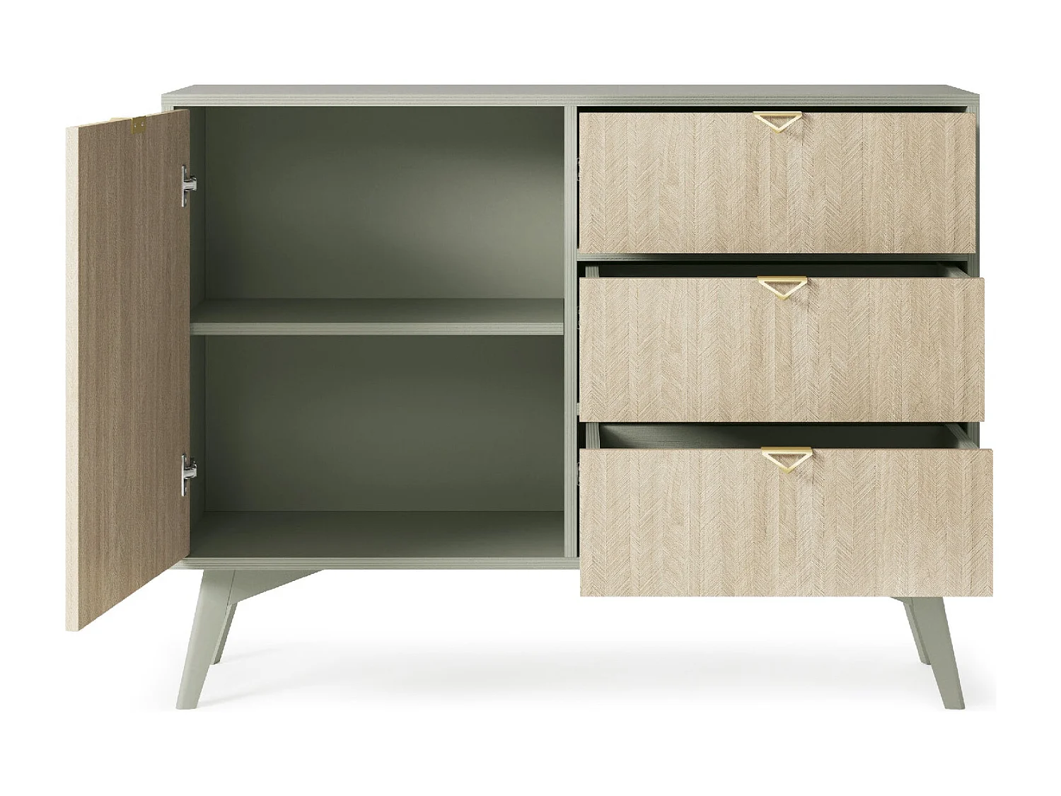 Buffet 1 porte et 3 tiroirs en bois lamellé 106x80 cm