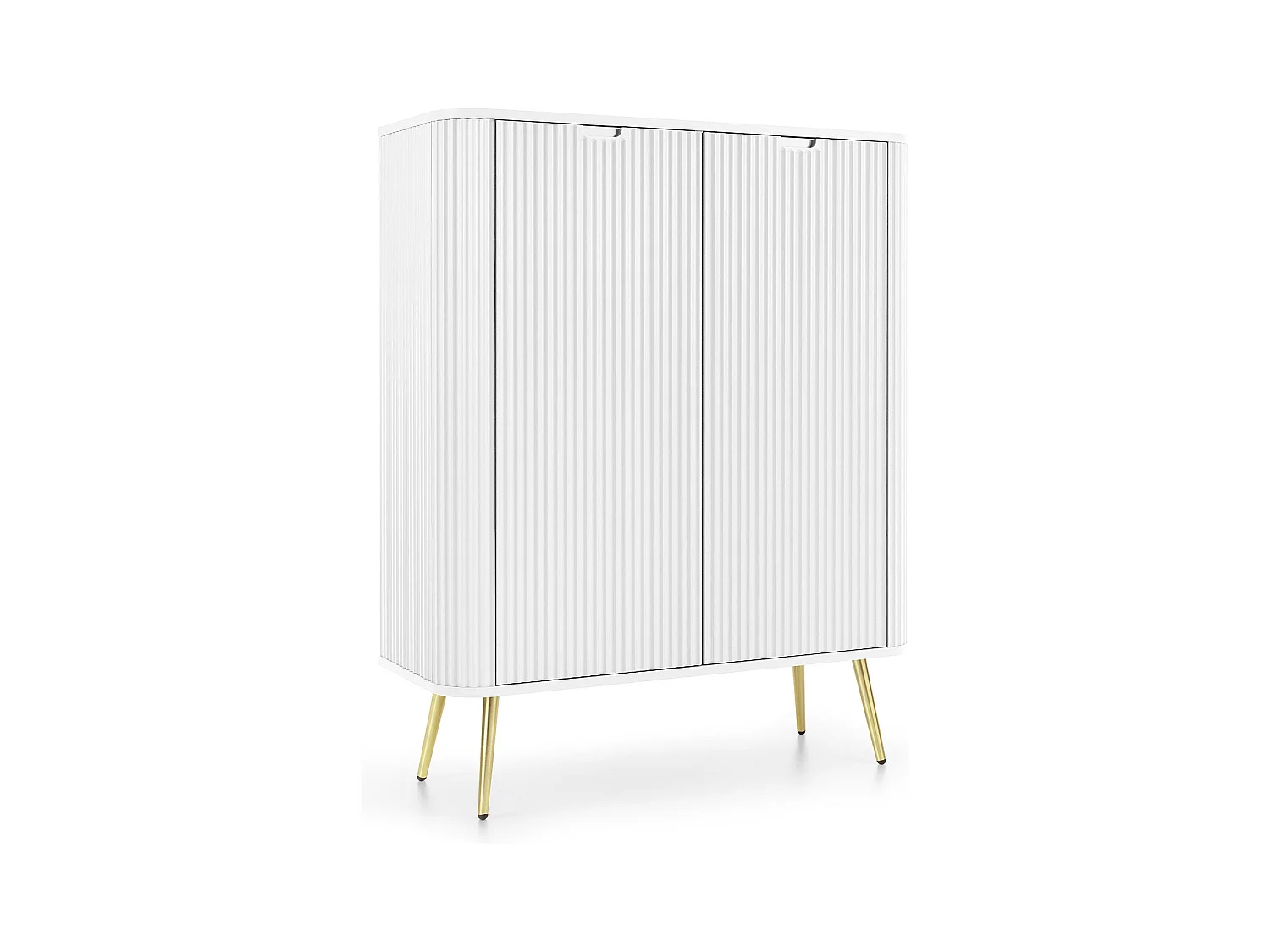 Credenza 2 ante con piede in metallo oro 129x103 cm