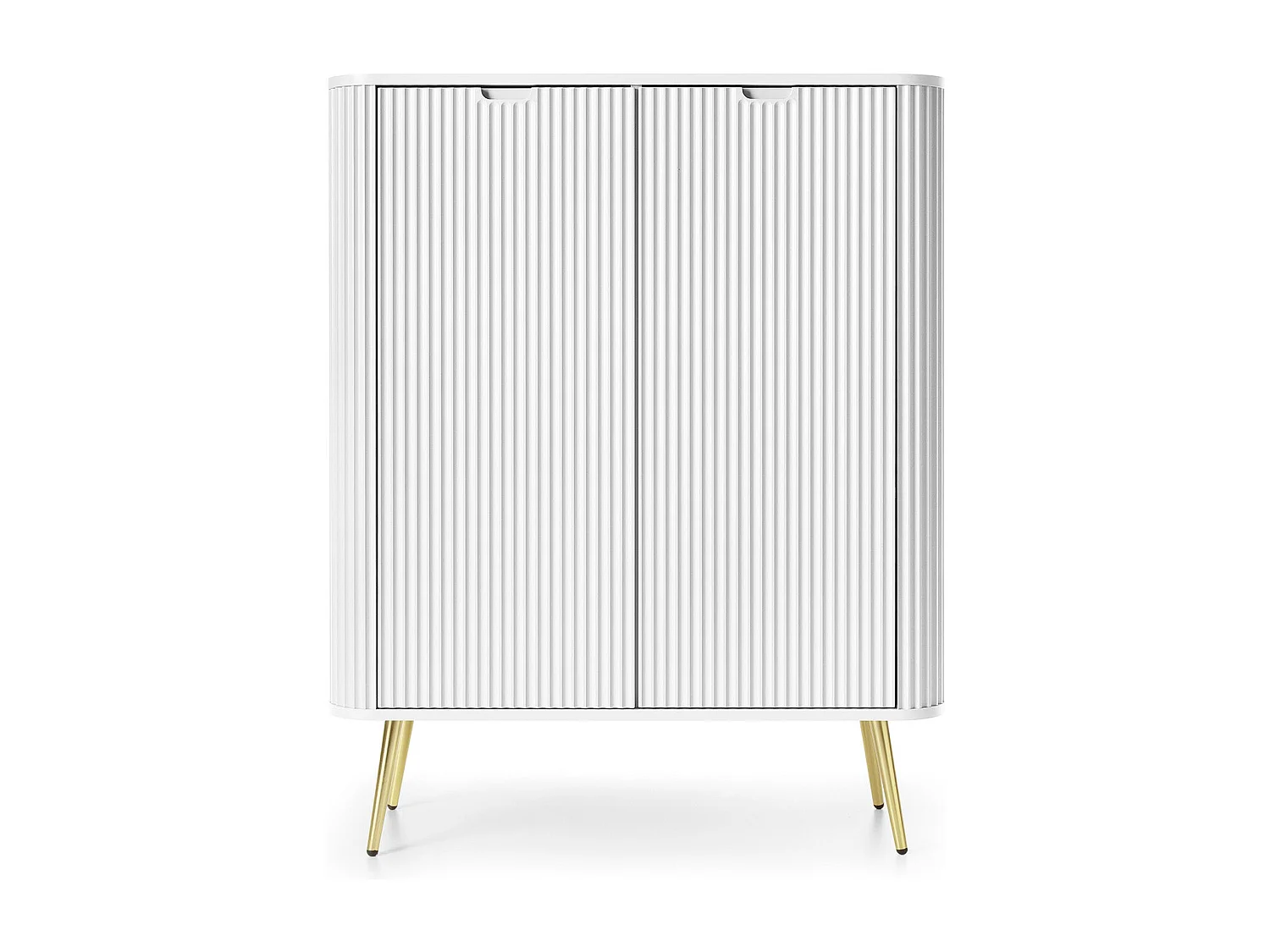 Credenza 2 ante con piede in metallo oro 129x103 cm