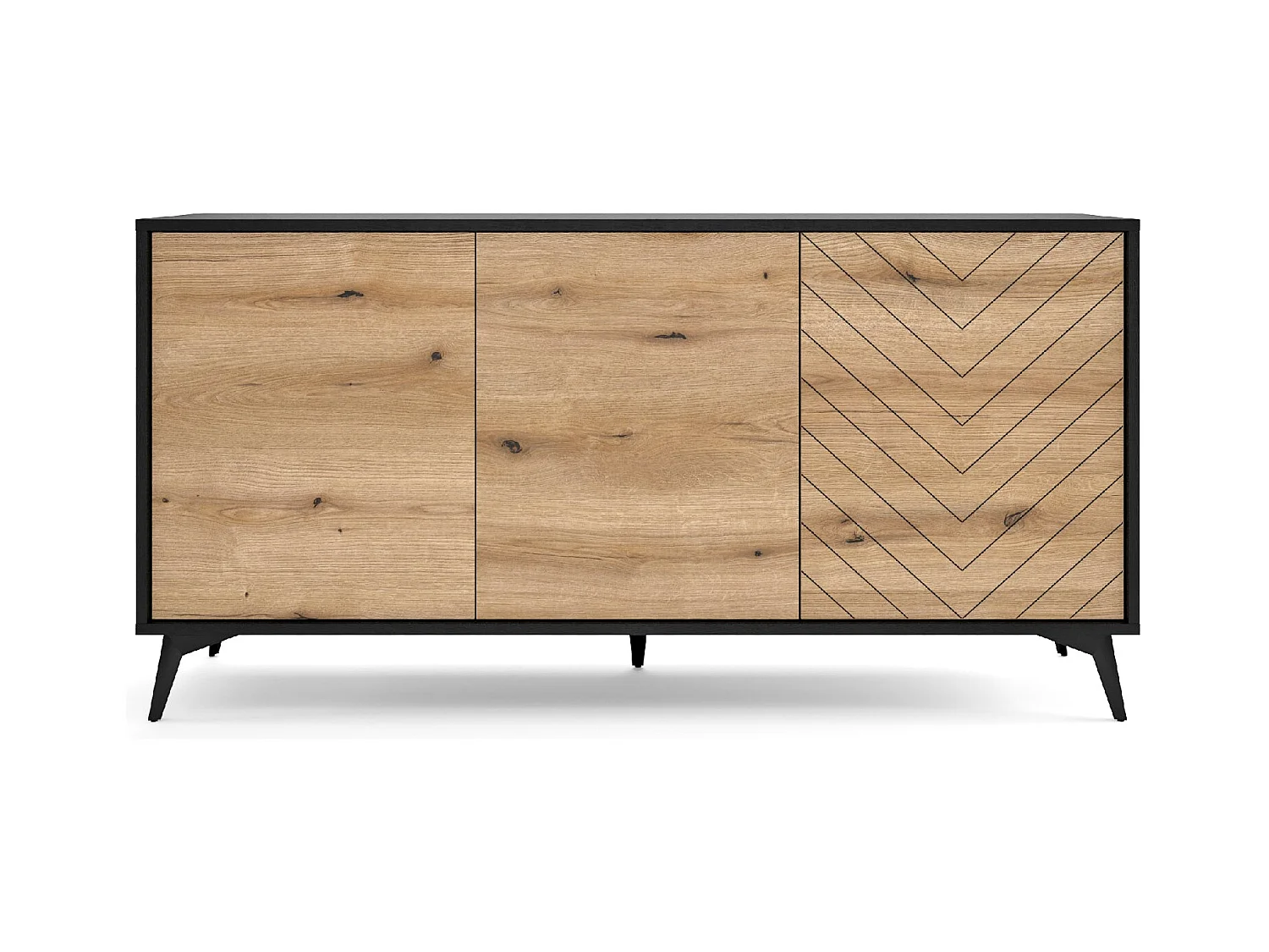 Buffet 3 portes en bois lamellé 154x77 cm