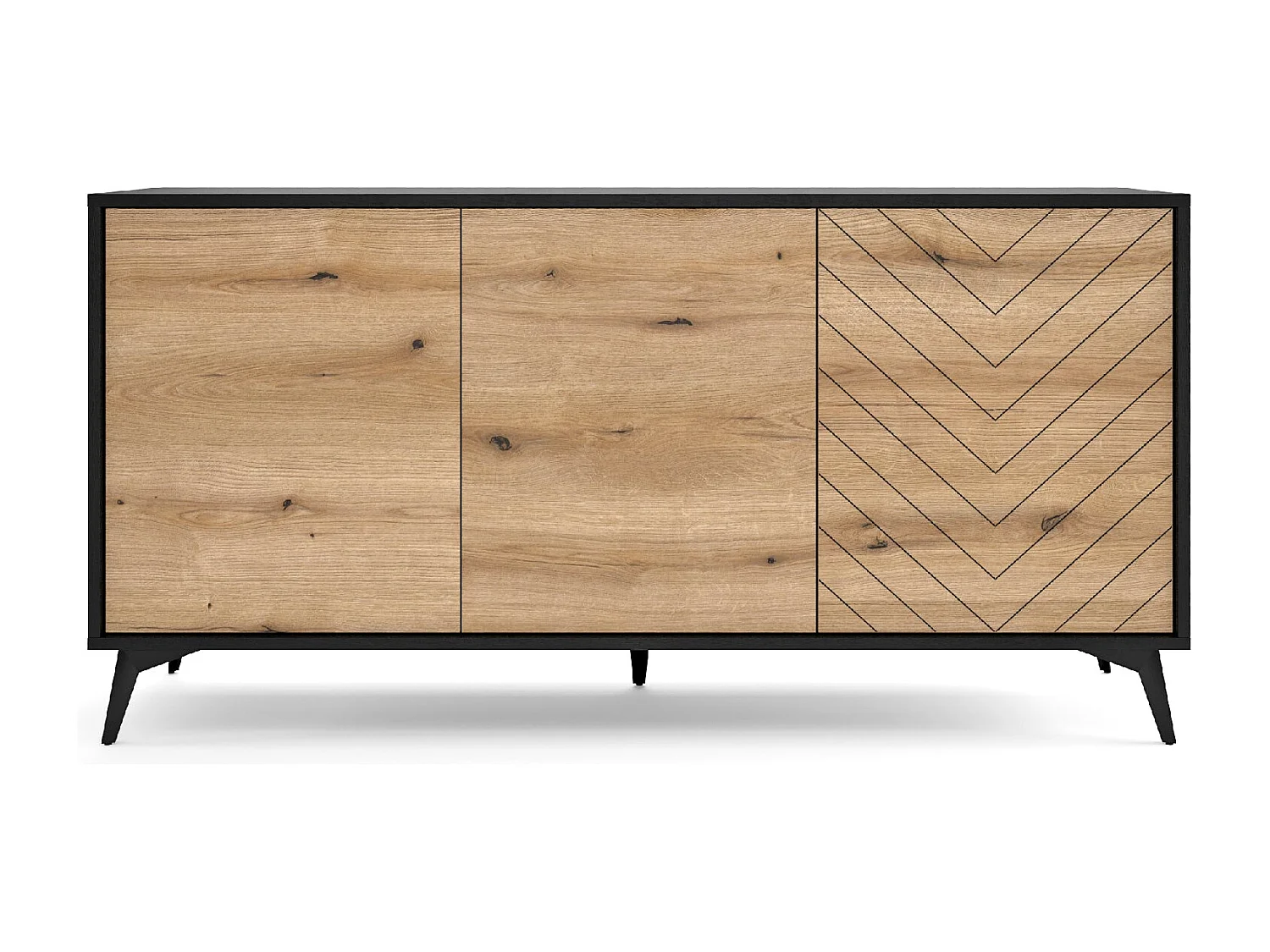 Buffet 3 portes en bois lamellé 154x77 cm